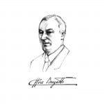 A efígie e a assinatura do fundador da Bugatti
