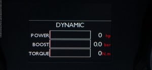 O gráfico que mostra os valores instantâneos de potência, binário e pressão do turbo é outro dos atributos do nodo Dynamic