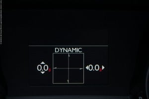 No modo Dynamic é possível visualizar um gráfico que ilustra as forças g